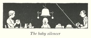 Baby lyddæmperen (litho) af William Heath Robinson