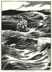 Båden sank og efterlod mig på overfladen (gravering) af William Heath Robinson