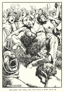Djævelen havde det godt, og djævelen en munk han ville være (litho) af William Heath Robinson