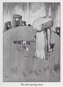 Den første forårsrengøring (litho) af William Heath Robinson