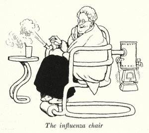 Influenzastolen (litho) af William Heath Robinson