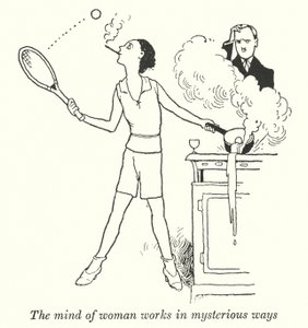Kvindens sind fungerer på mystiske måder (litho) af William Heath Robinson