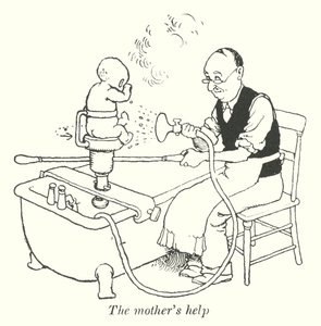 Moderens hjælp (litho) af William Heath Robinson