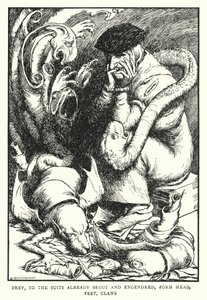De, til de dragter, der allerede er avlet og frembragt, danner hoved, fødder, kløer (litho) af William Heath Robinson