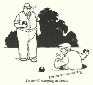For at undgå at bøje sig ved skåle (litho) af William Heath Robinson