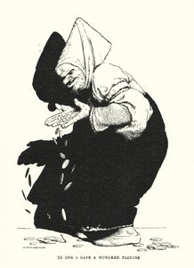 Til én gav jeg hundrede floriner (litho) af William Heath Robinson