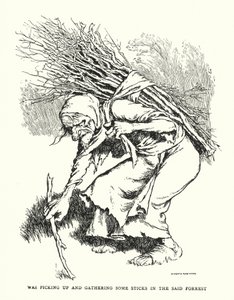 Samlede og samlede nogle pinde i den nævnte skov (litho) af William Heath Robinson