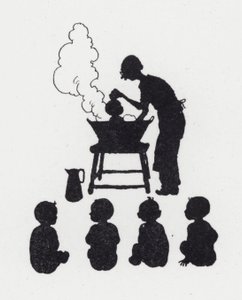 Vask babyer (litho) af William Heath Robinson
