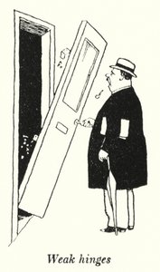 Svage hængsler (litho) af William Heath Robinson