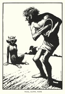 Arbejde, klovn, arbejde (litho) af William Heath Robinson