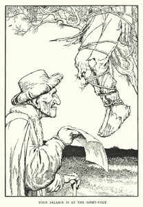 Din løn er på gibet-foden (litho) af William Heath Robinson