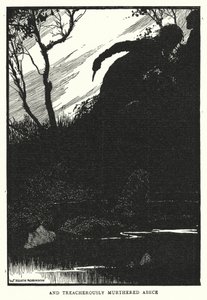 og myrdede forræderisk Abece (litho) af William Heath Robinson