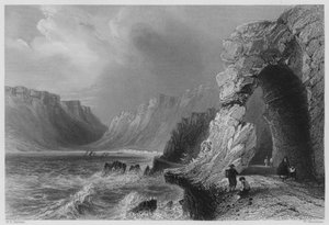 Glenariff, County Antrim (gravering) af William Henry (after) Bartlett