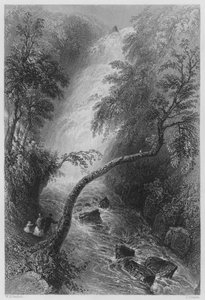 Torc Cascade (gravering) af William Henry (after) Bartlett