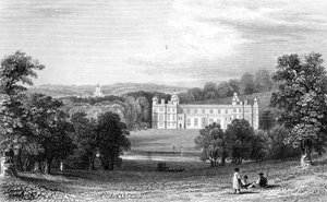Audley End, Essex, graveret af Henry Adlard, 1832 af William Henry Bartlett