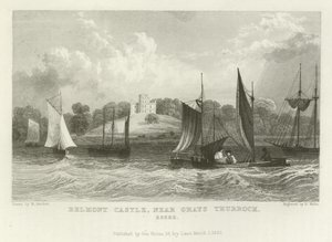 Belmont Castle, nær Grays Thurrock, Essex af William Henry Bartlett