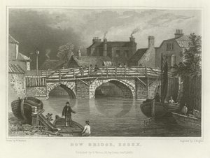Bow Bridge, Essex af William Henry Bartlett