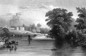 Braxted Lodge, nær Witham, Essex, indgraveret af Henry Wallis, 1832 af William Henry Bartlett