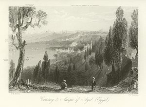 Kirkegård og moske i Ayub, Konstantinopel af William Henry Bartlett