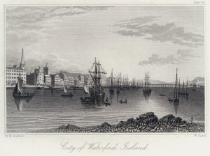 Byen Waterford, Irland (gravering) af William Henry Bartlett