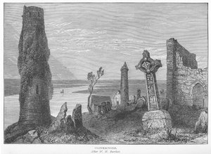 Clonmacnoise af William Henry Bartlett