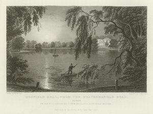 Gosfield Hall, fra Weathersfield Road, Essex, sæde for EG Barnard, Esquire af William Henry Bartlett