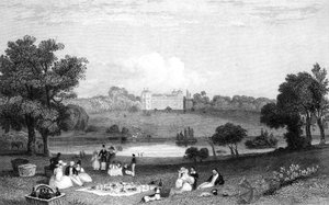 Hallingbury Place, Essex, graveret af Henry Wallis, 1832 af William Henry Bartlett