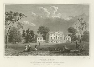 Hare Hall, nær Romford, Essex, sæde for J Western, Esquire af William Henry Bartlett