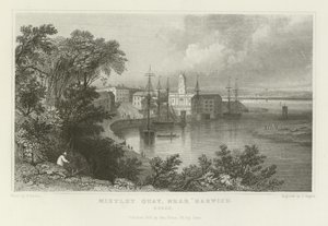 Mistley Quay, nær Harwich, Essex af William Henry Bartlett