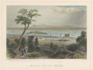 Montreal set fra bjerget af William Henry Bartlett
