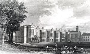 New Hall, nær Chelmsford, Essex, indgraveret af William Watkins, ca. 1832 af William Henry Bartlett