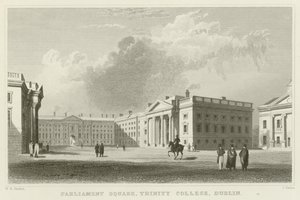 Parliament Square i Dublin af William Henry Bartlett