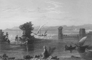 Rester af Tyres havn af William Henry Bartlett