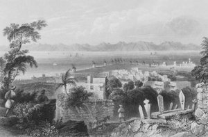Rhodos, de gamle Dodanim, med kanalen mellem øen og Lilleasien af William Henry Bartlett