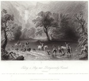 Tager en kronhjort i nærheden af Derrycunnihy af William Henry Bartlett