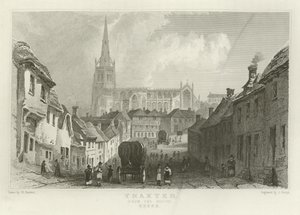 Thaxted, fra syd, Essex af William Henry Bartlett