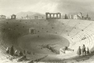 Amfiteatret, Verona af William Henry Bartlett
