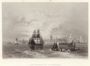Mersey ved Liverpool af William Henry Bartlett