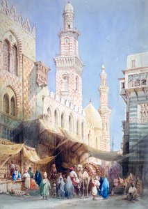 Sharia El Gohargiyeh, Kairo, 1800-tallet af William Henry Bartlett