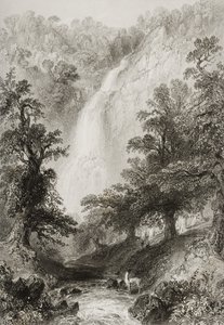 Vandfaldet, Powerscourt, County Wicklow, Irland, fra 