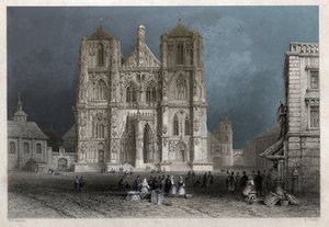 Sankt Peters katedral eller kuppel i Regensburg (Regensburg). ca. 1830 (gravering) af William Henry Bartlett