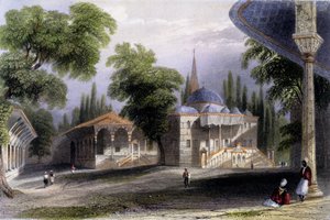 Tredje domstol i Serai Bownou, 1850 (farvet akvatint)
