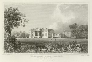 Thorndon Hall, Essex, sæde for Lord Petre af William Henry Bartlett