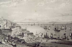 Udsigt over Cobh Harbour, ser mod Rostellan, County Cork, Irland i 1830