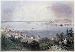 Udsigt over Halifax - i "" Canadian Scenery illustreret"" af William Henry Bartlett, red. George Dyd af William Henry Bartlett