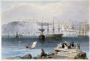 Vue de Québec et de son port (Canada) - i "" Canadian Scenery illustrated"" af William Henry Bartlett, red. George Dyd af William Henry Bartlett