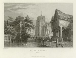 Waltham Abbey, Essex af William Henry Bartlett