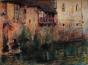 Kanalscene, Quimperle, c1907.