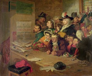 Afventer nyheder om arrestationen af Robespierre (1758-94) i 1794, 1866