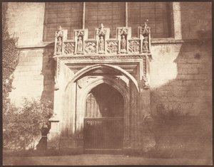 En gammel dør i Magdalen College, Oxford, april 1843 (foto) af William Henry Fox Talbot